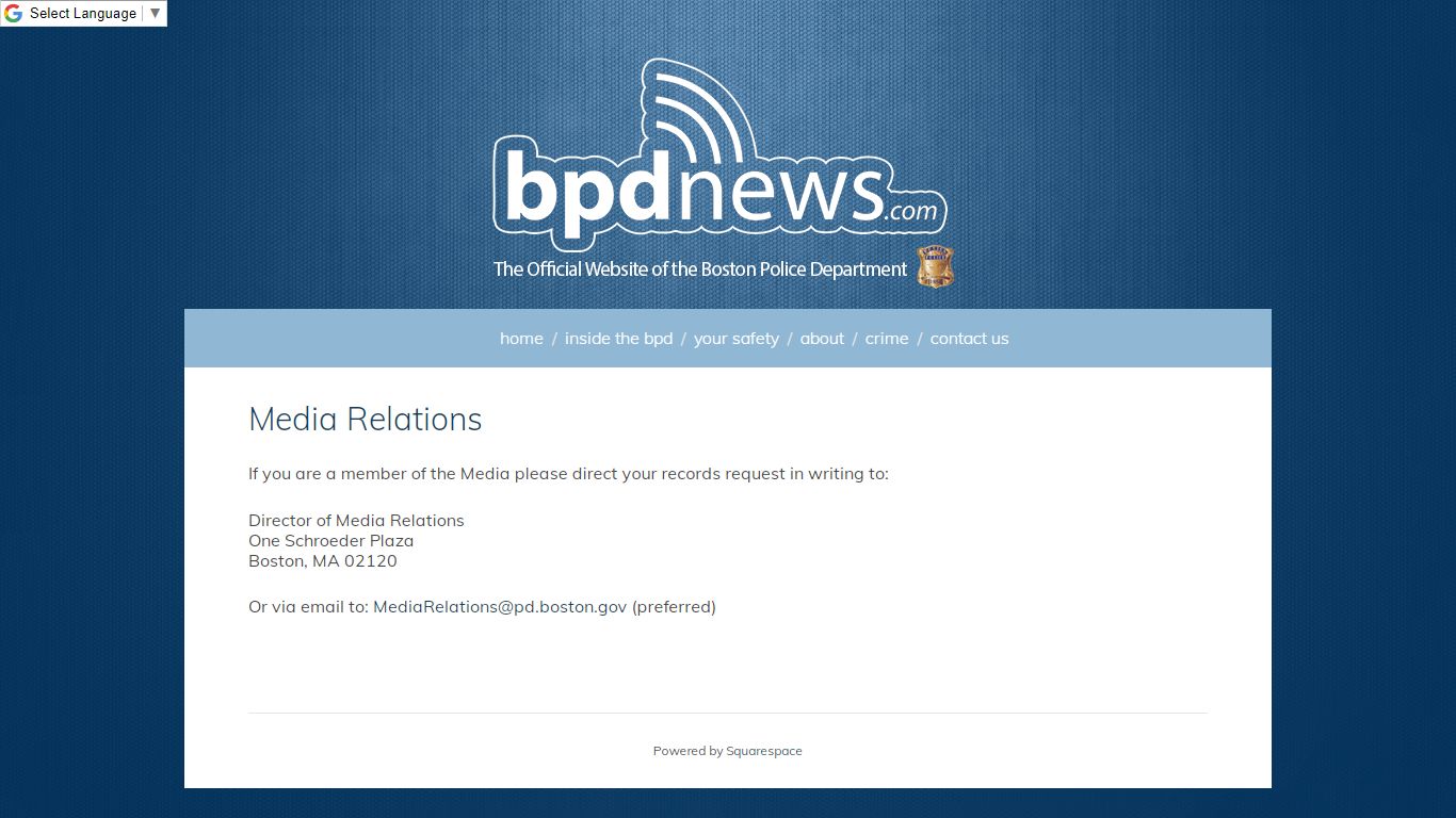 Public Records Request - Boston Police Department