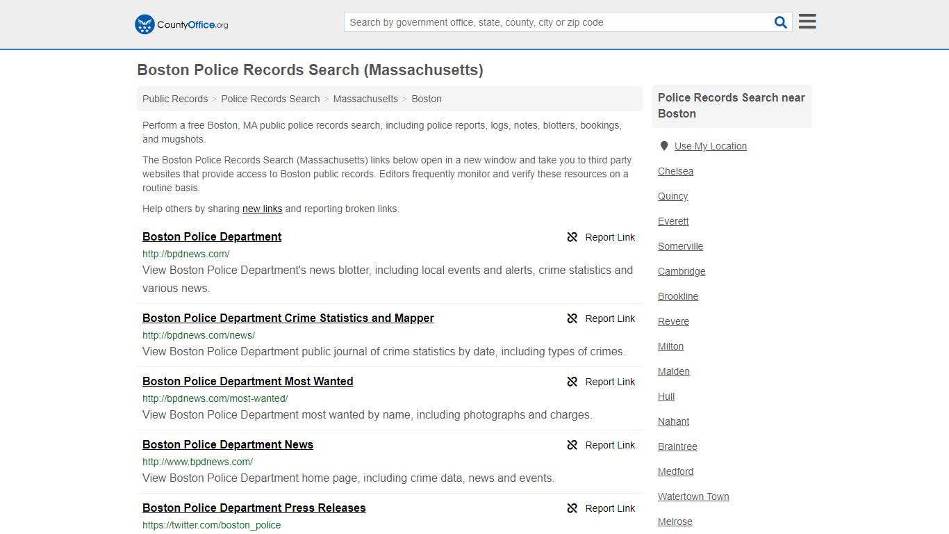 Police Records Search - Boston, MA (Accidents & Arrest ...